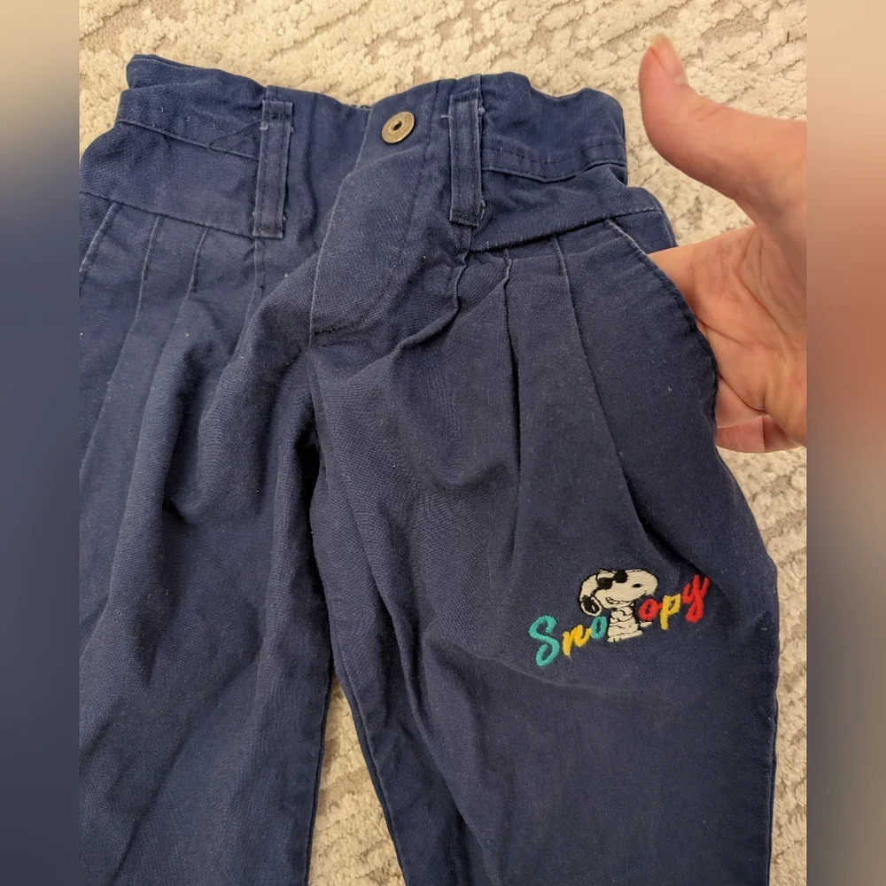 Vtg Snoopy Navy Kids Pants, Size 3T, Made In USA